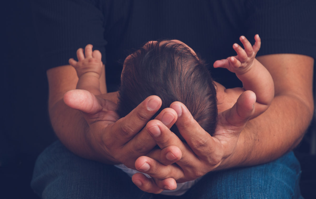 Newborn baby feet and hands